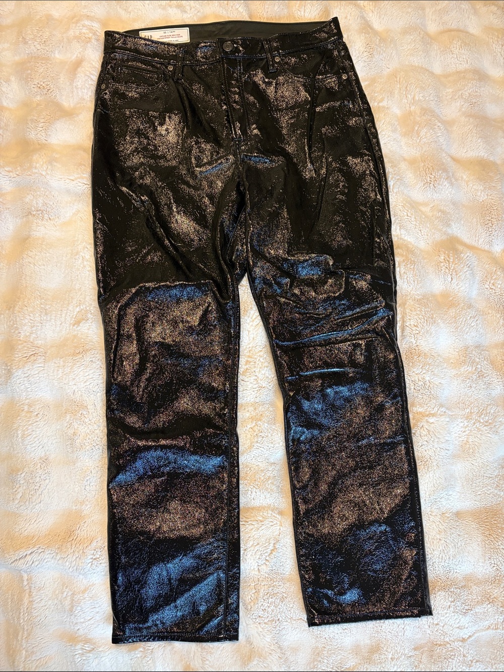 🩷 GAP Black Patent High-Rise cropped pant